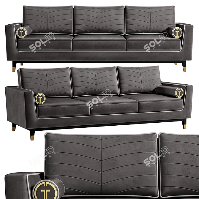 Sleek Madrid Memory Sofa 3D model image 1