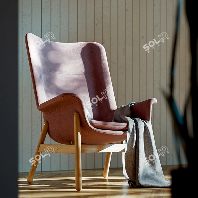 Modern Comfort Armchair with Fabrics 3D model image 2