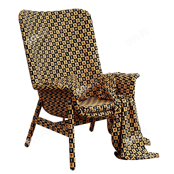 Modern Comfort Armchair with Fabrics 3D model image 5