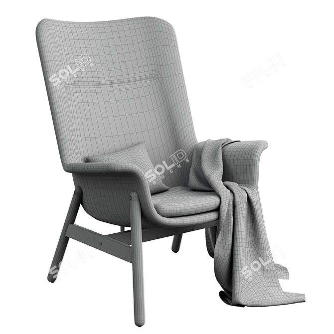 Modern Comfort Armchair with Fabrics 3D model image 6