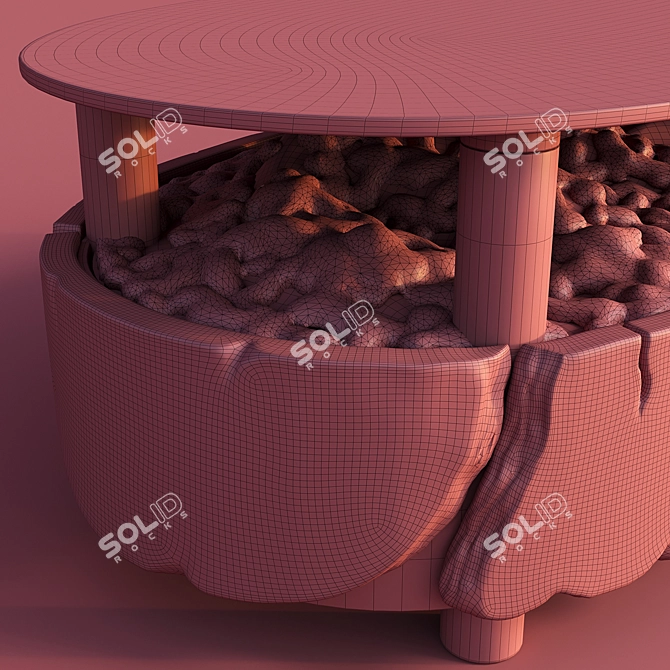 Mossy Wood Terrarium Coffee Table 3D model image 4