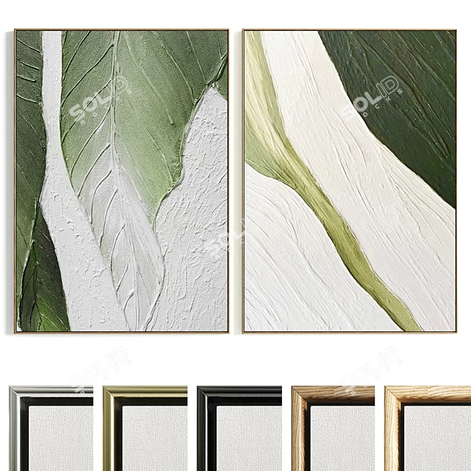Two-Photo Plaster Frame Set 3D model image 1
