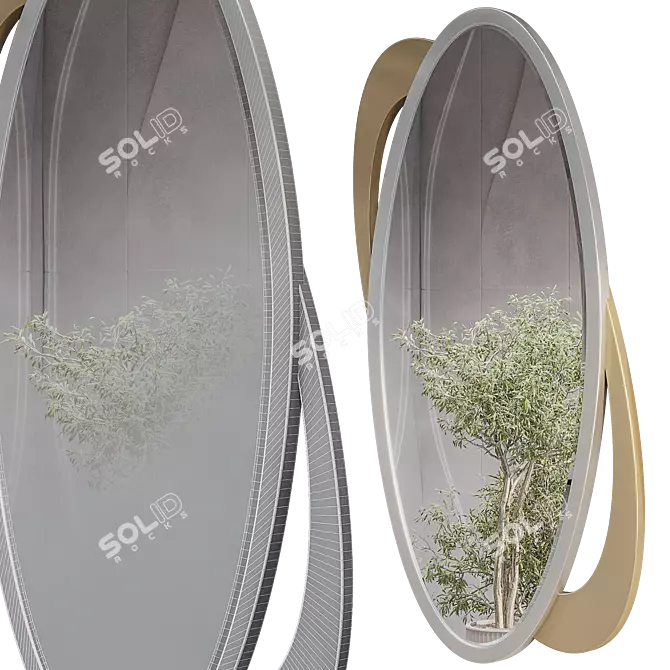 Reflective Mirror Set | Contemporary Design 3D model image 2