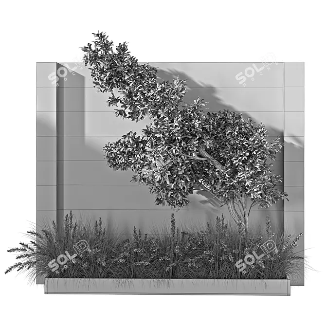 Lush Outdoor Plant Set 3D model image 4