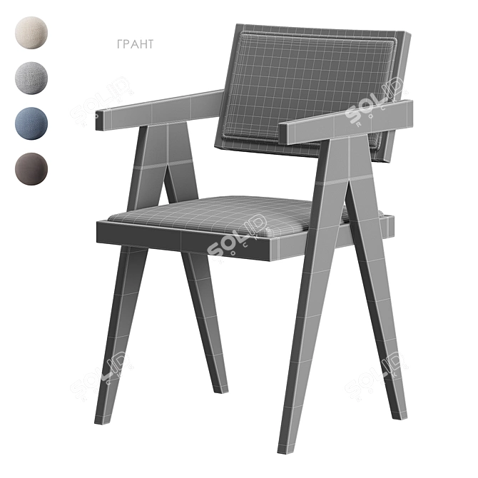 Grant-1 Dining Chair Beige Grey Blue Brown 3D model image 5