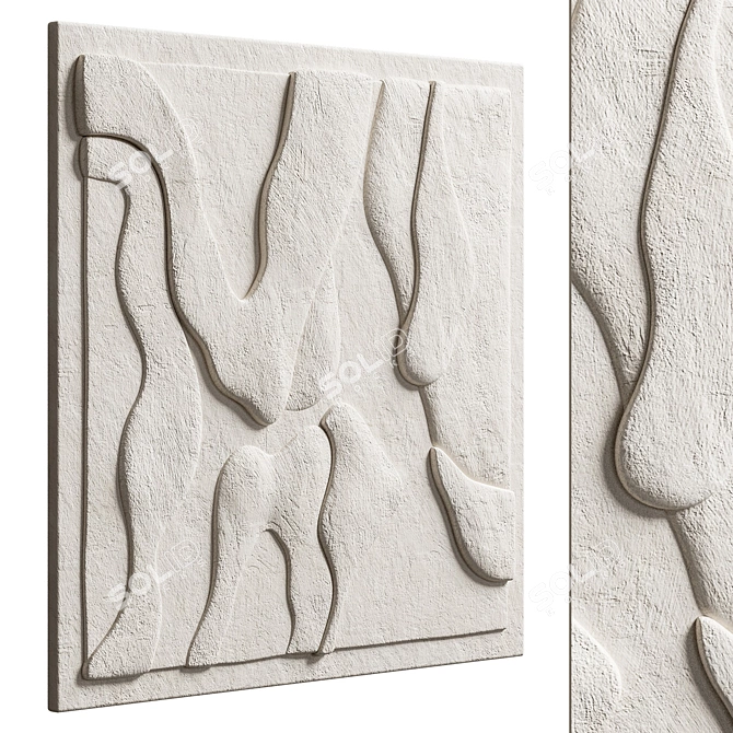 3D Art Relief Wall Decor 3D model image 2