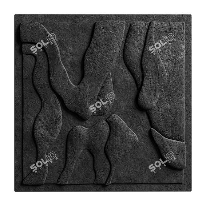 3D Art Relief Wall Decor 3D model image 3