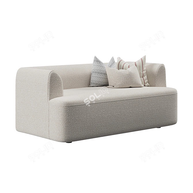 Boucle Gala 2 Seater Sofa 3D model image 5