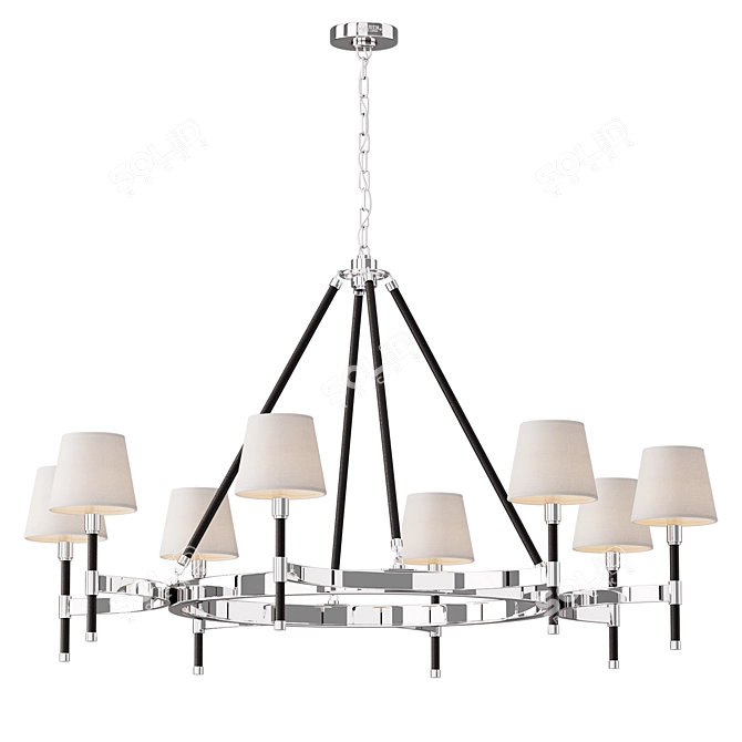 Equestrian Style Leather Chandelier 3D model image 2