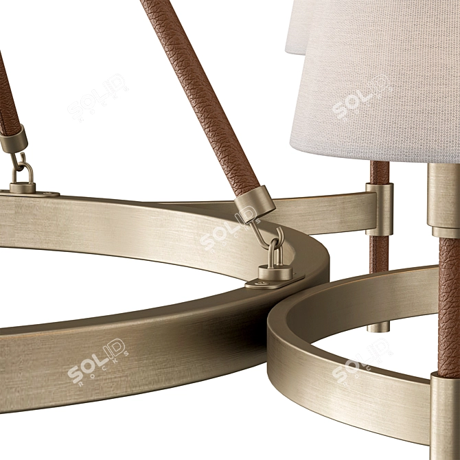 Equestrian Style Leather Chandelier 3D model image 4