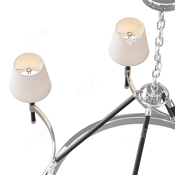 Equestrian Style Leather Chandelier 3D model image 6