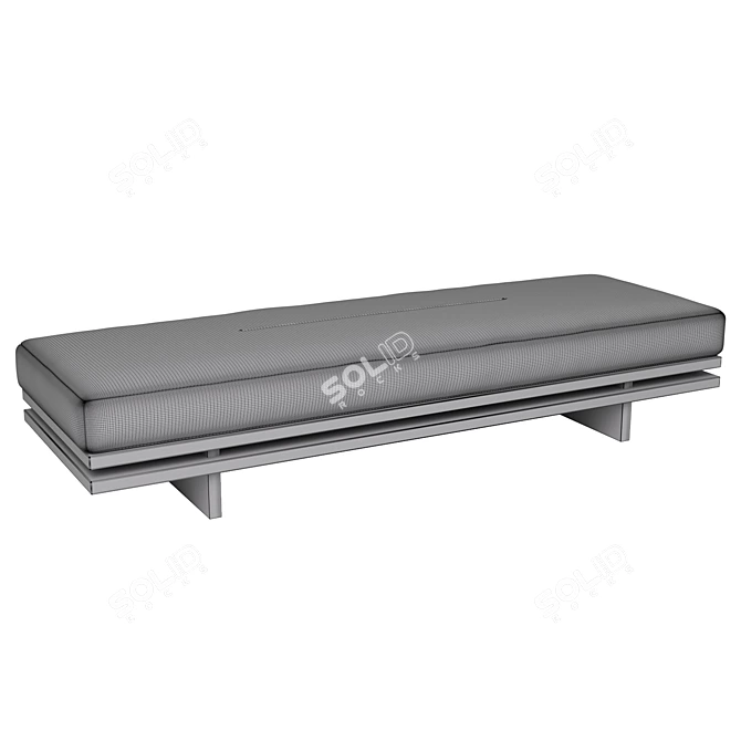 Sumo Collection: Asian-Inspired Minimalistic Bench 3D model image 3