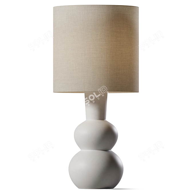 Elegant Ceramic Curved Table Lamp 3D model image 1