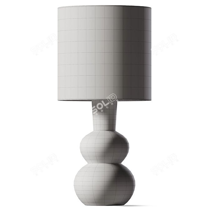 Elegant Ceramic Curved Table Lamp 3D model image 2