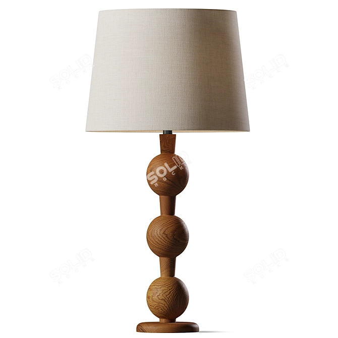 Modern Industrial Barbell Table Lamp 3D model image 1