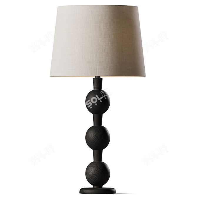 Modern Industrial Barbell Table Lamp 3D model image 2