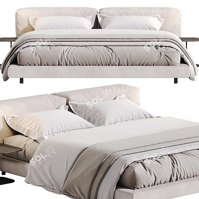 Modern Living Divani SOFTWALL Bed 3D model image 3