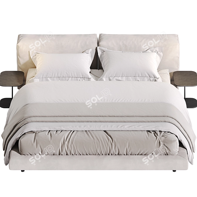 Modern Living Divani SOFTWALL Bed 3D model image 5