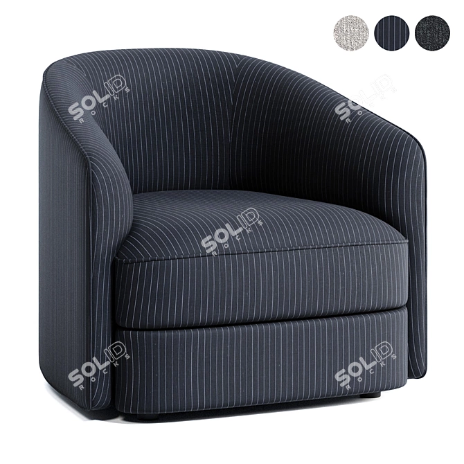 Modern Upholstered Lounge Chair - Covent 3D model image 1