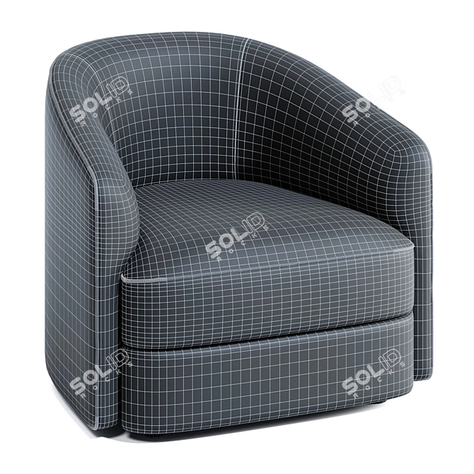 Modern Upholstered Lounge Chair - Covent 3D model image 6