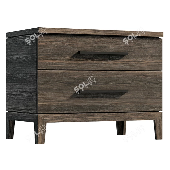 Aventura Dark Nightstand Millimeters UVs Unwrapped 3D model image 1