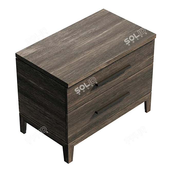 Aventura Dark Nightstand Millimeters UVs Unwrapped 3D model image 5