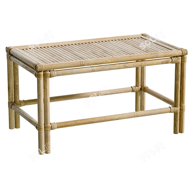 Premium Bamboo Coffee Table - 50x60x90cm 3D model image 1