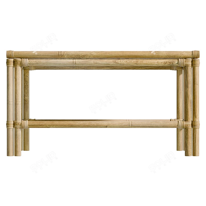 Premium Bamboo Coffee Table - 50x60x90cm 3D model image 2