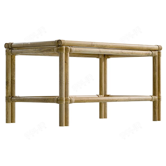 Premium Bamboo Coffee Table - 50x60x90cm 3D model image 4