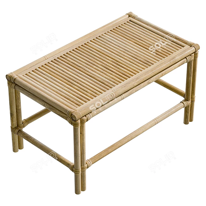 Premium Bamboo Coffee Table - 50x60x90cm 3D model image 5