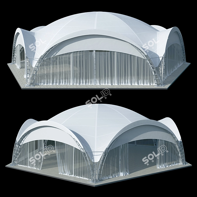 Spacious Pavilion Tent 21x21m 3D model image 1