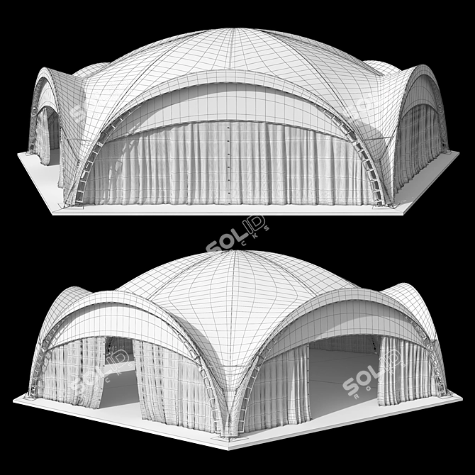 Spacious Pavilion Tent 21x21m 3D model image 2