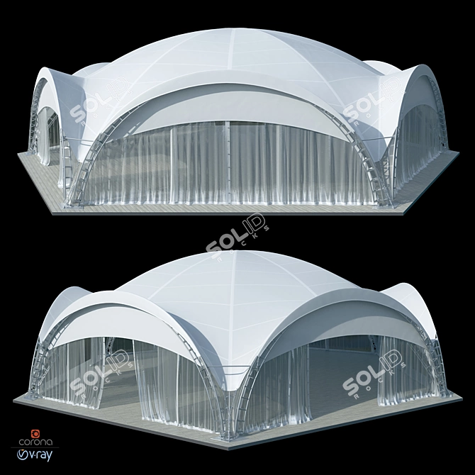 Spacious Pavilion Tent 21x21m 3D model image 8