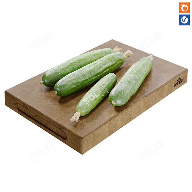 Multifunctional Cucumber Kitchen Board 3D model image 1