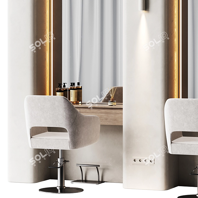 Modern Hair Salon Furniture Set 3D model image 2