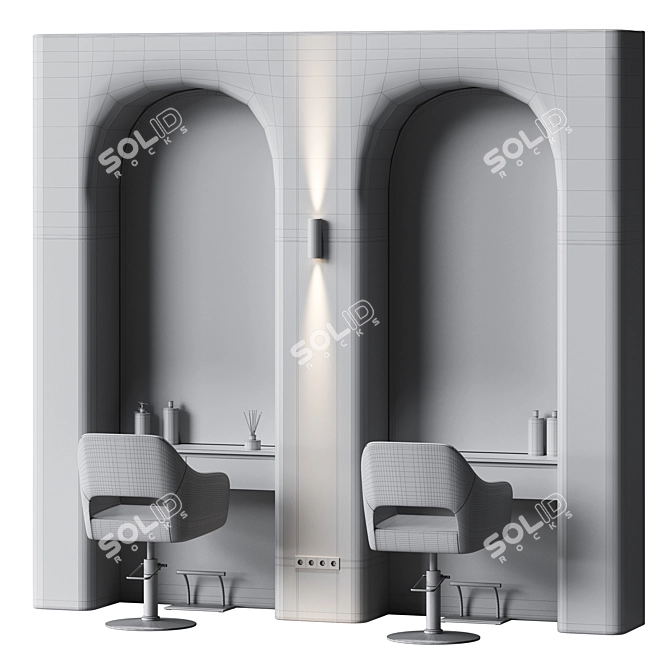 Modern Hair Salon Furniture Set 3D model image 3