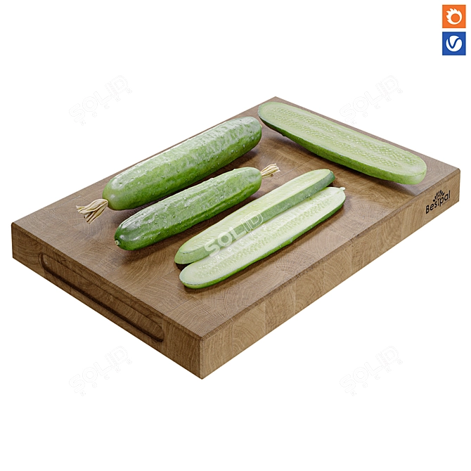 Multifunctional Cucumber Kitchen Board 3D model image 1