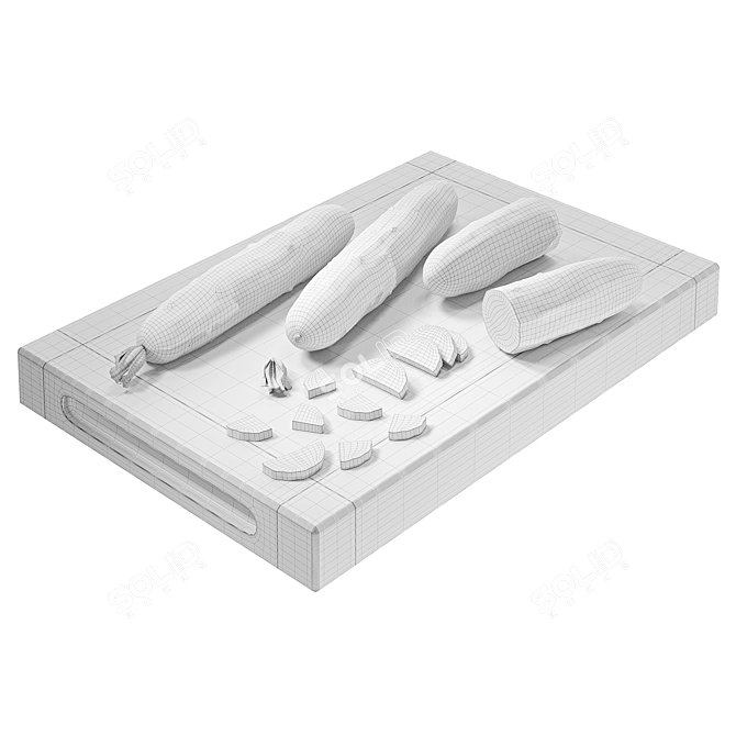 Versatile Cucumber Kitchen Board 3D model image 2