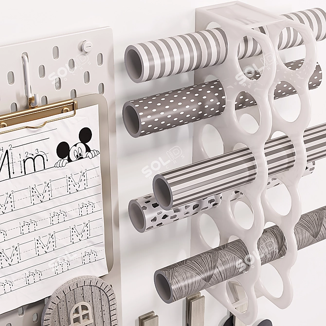 Ikea SKÅDIS White Pegboard Organizer 3D model image 5