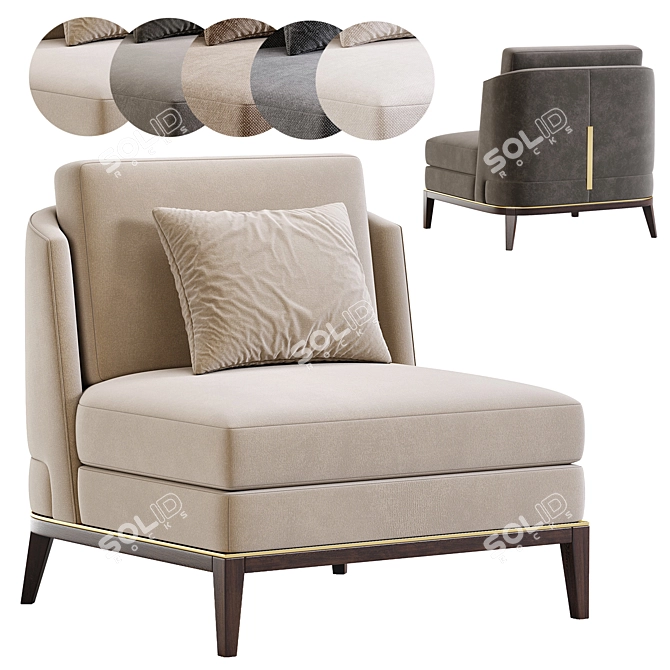 Modern Arthur Armchair 3D Model 3D model image 1