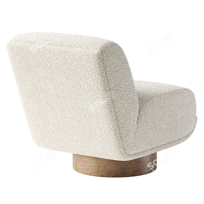 Elegant Hemingway Swivel Chair 3D model image 3