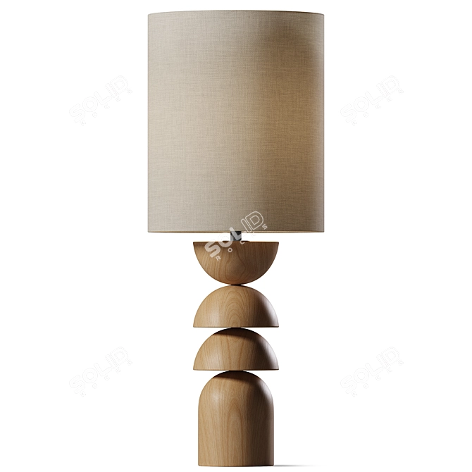 Charred Wood Table Lamp 3D model image 1