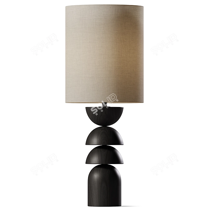 Charred Wood Table Lamp 3D model image 2