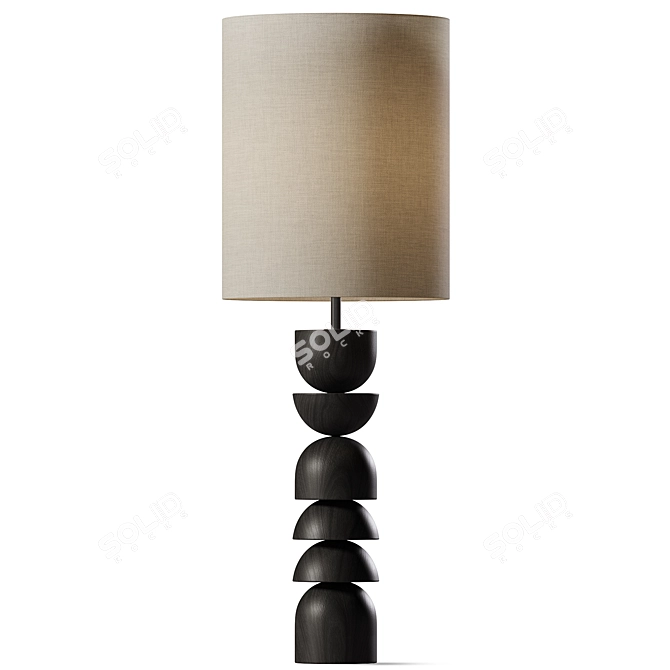 - Charred Wood Table Lamp 3D model image 1