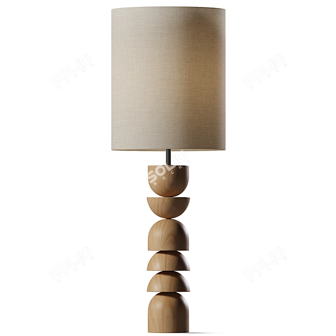 - Charred Wood Table Lamp 3D model image 2