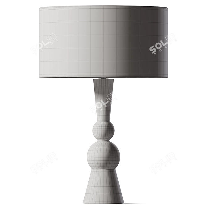 Dark Wood Table Lamp 3D model image 3