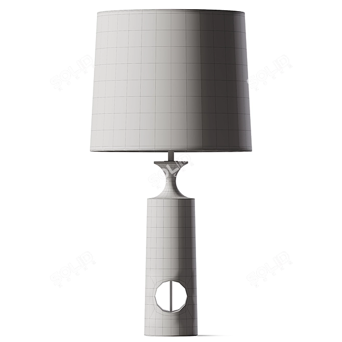 Modern Dark Wood Table Lamp 3D model image 3