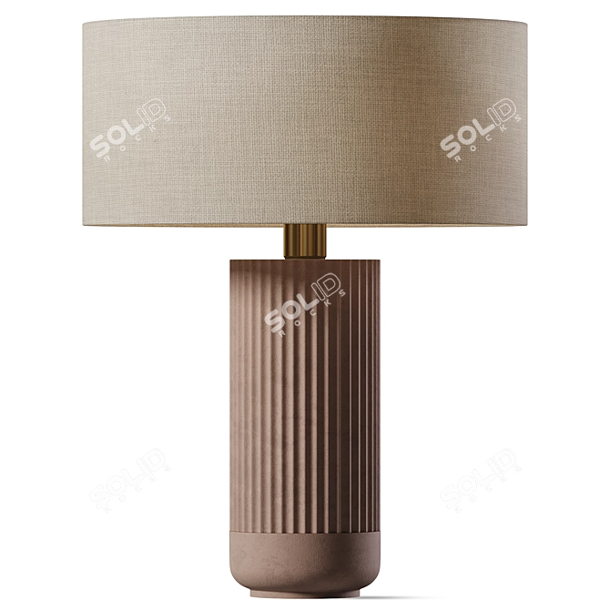 Ribbed Concrete Avero Table Lamp 3D model image 1