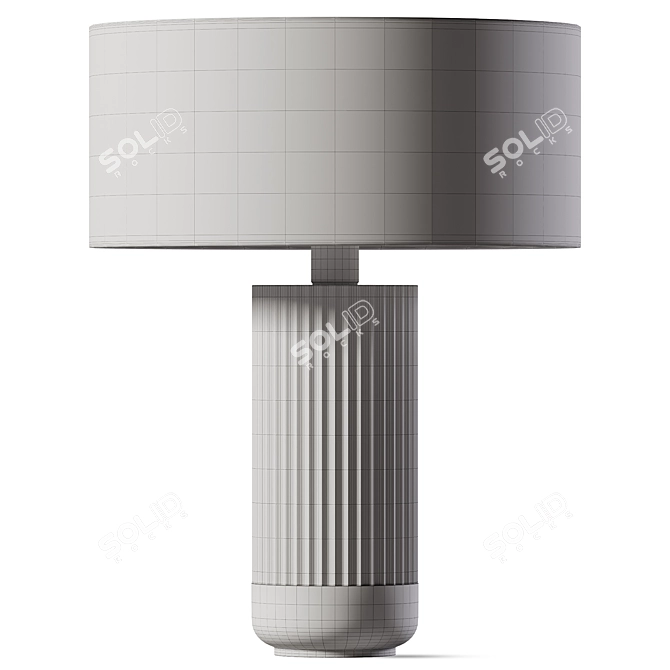 Ribbed Concrete Avero Table Lamp 3D model image 2