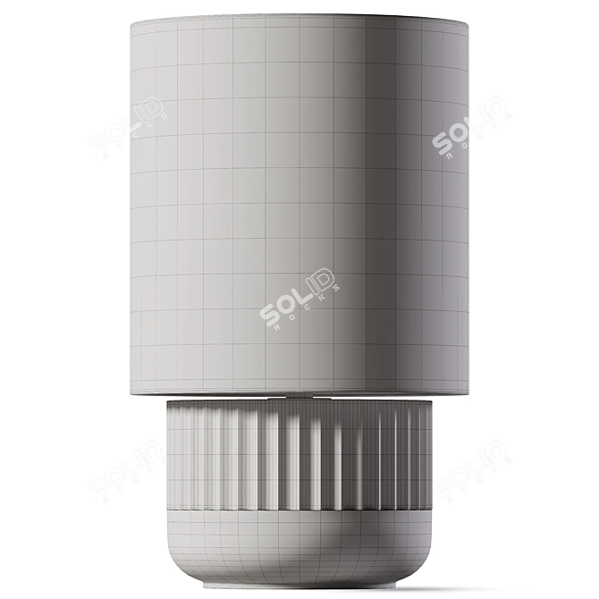 Modern Ribbed Concrete Table Lamp 3D model image 2